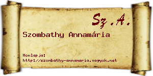 Szombathy Annamária névjegykártya
